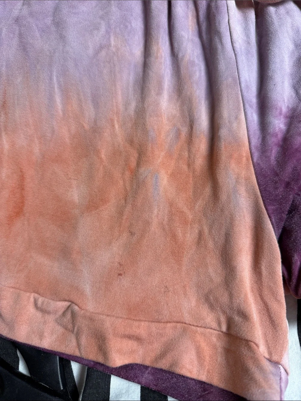 Kids Tie-Dye Hoodie & Shorts Pajama Set - Purple & Orange